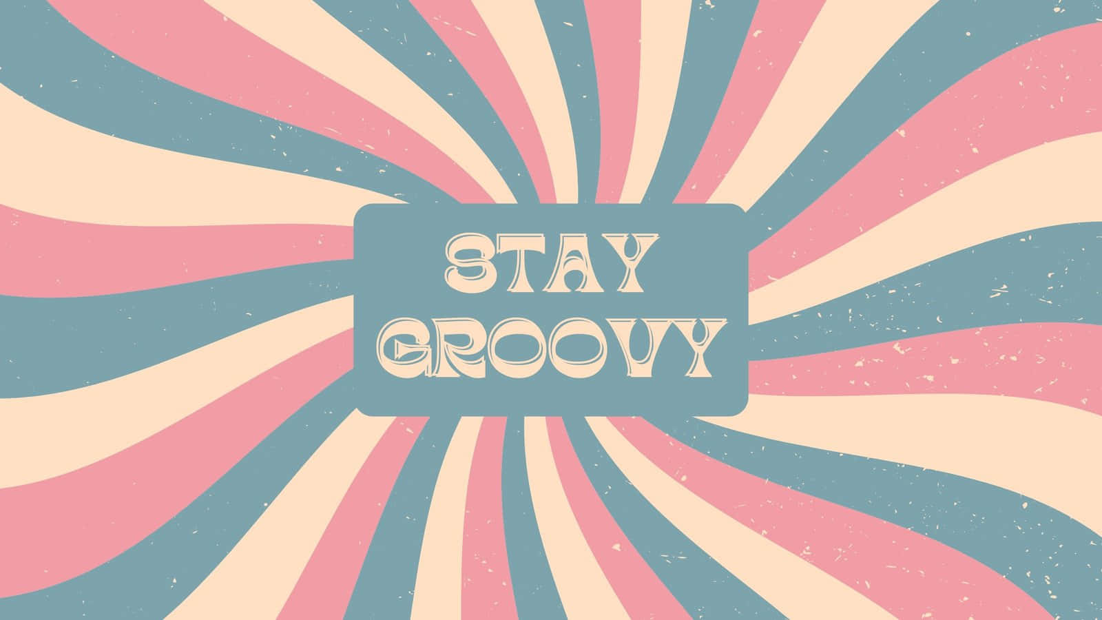 復古太陽爆發設計，帶有復古字體的「STAY GROOVY」文字。