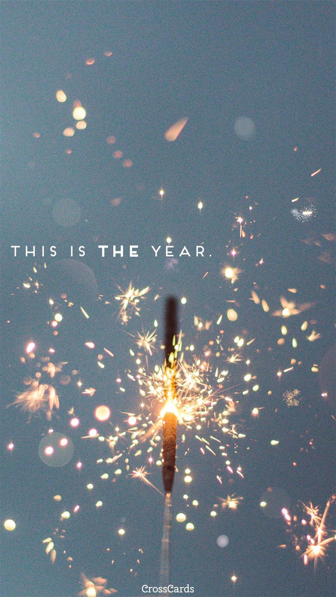 煙火在夜空中爆炸，帶有文字 this is the year。