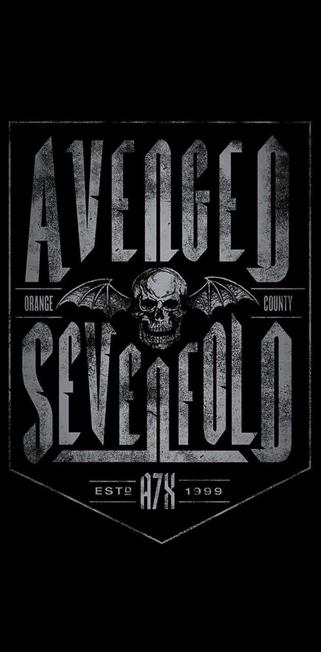 Avenged Sevenfold樂隊標誌，黑白骷髏和翅膀。