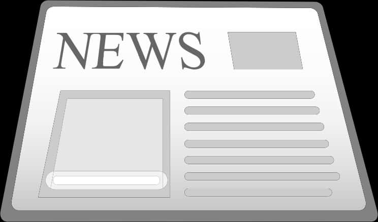 通用新聞報紙圖標 壁紙 — 一個簡約的灰色報紙圖標，帶有粗體「NEWS」標題和佔位圖片及文字區塊。