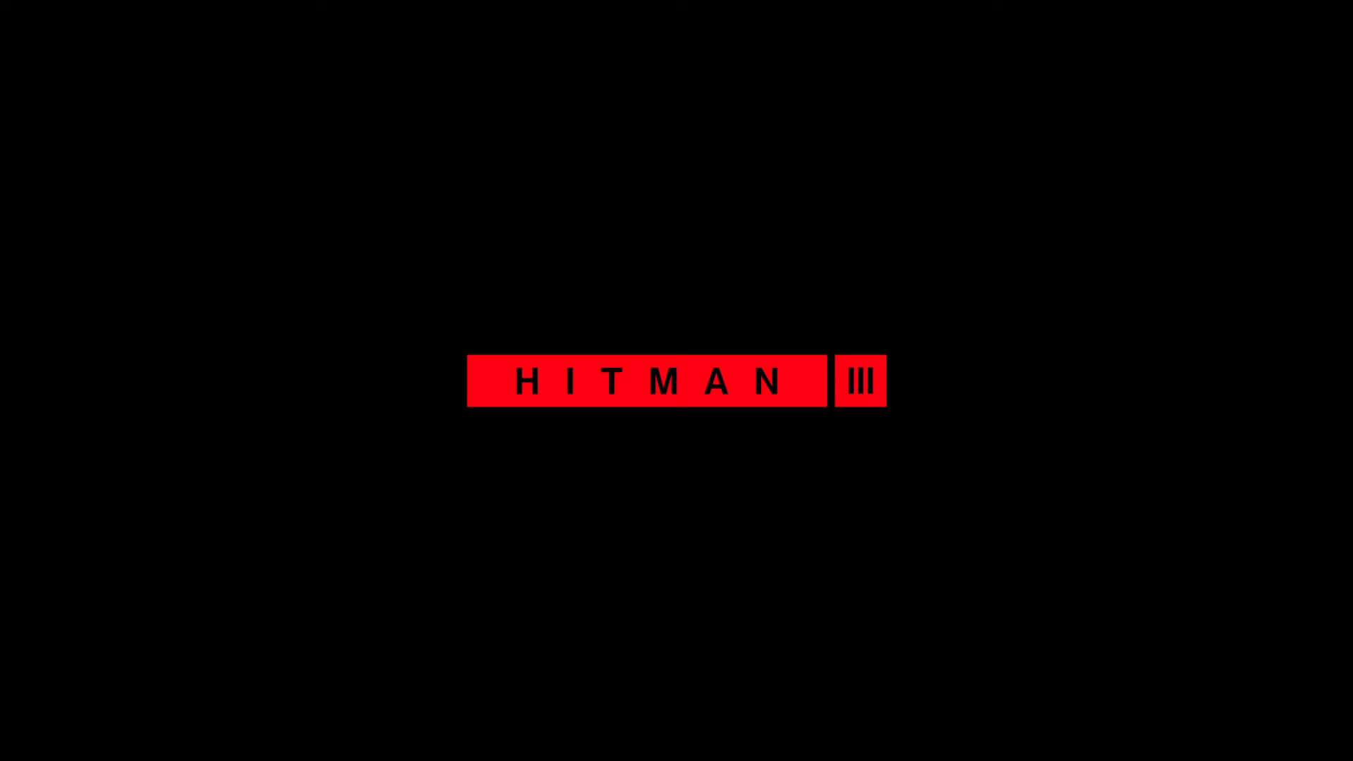 黑色背景上的紅色 Hitman III 標題標誌