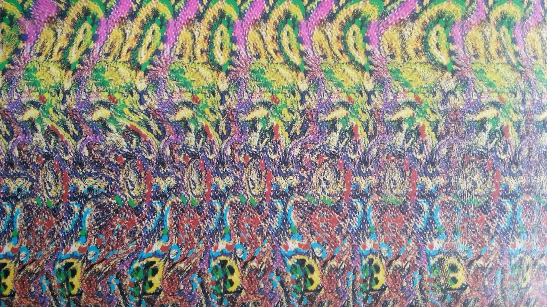 充滿活力的抽象圖案，帶有重複的形狀，採用大膽的顏色