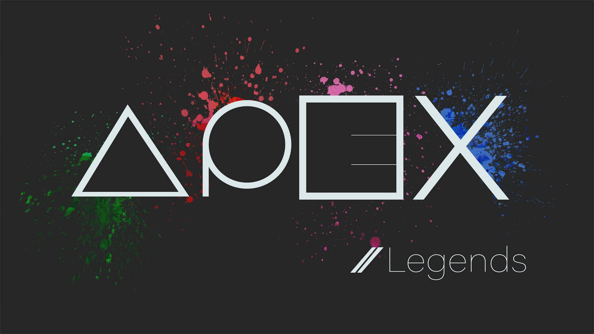 深色背景上帶有油漆飛濺效果的 Apex Legends 標誌
