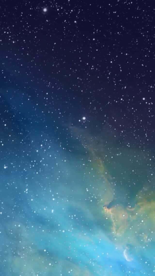 廣闊星空，色彩繽紛的星雲和新月。