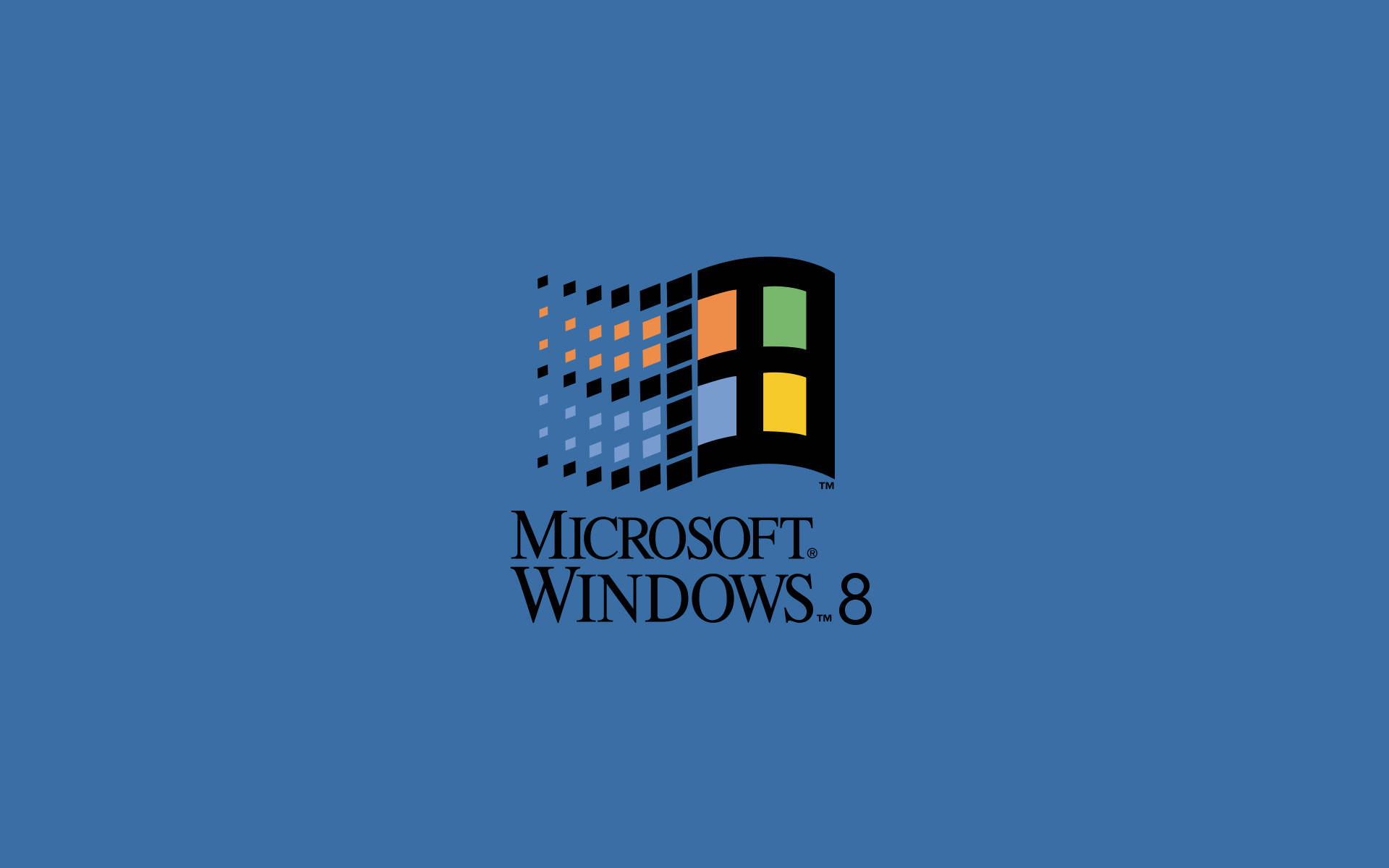 藍色背景上的 Microsoft Windows 8 標誌