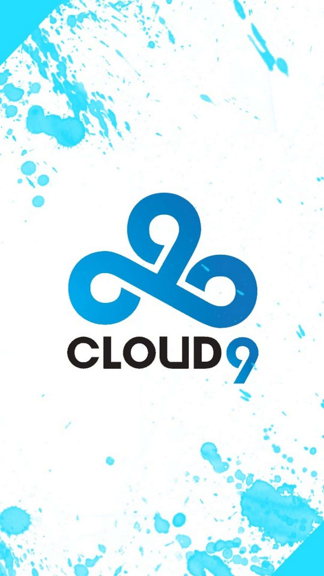 白色背景上帶有藍色油漆飛濺的Cloud9標誌