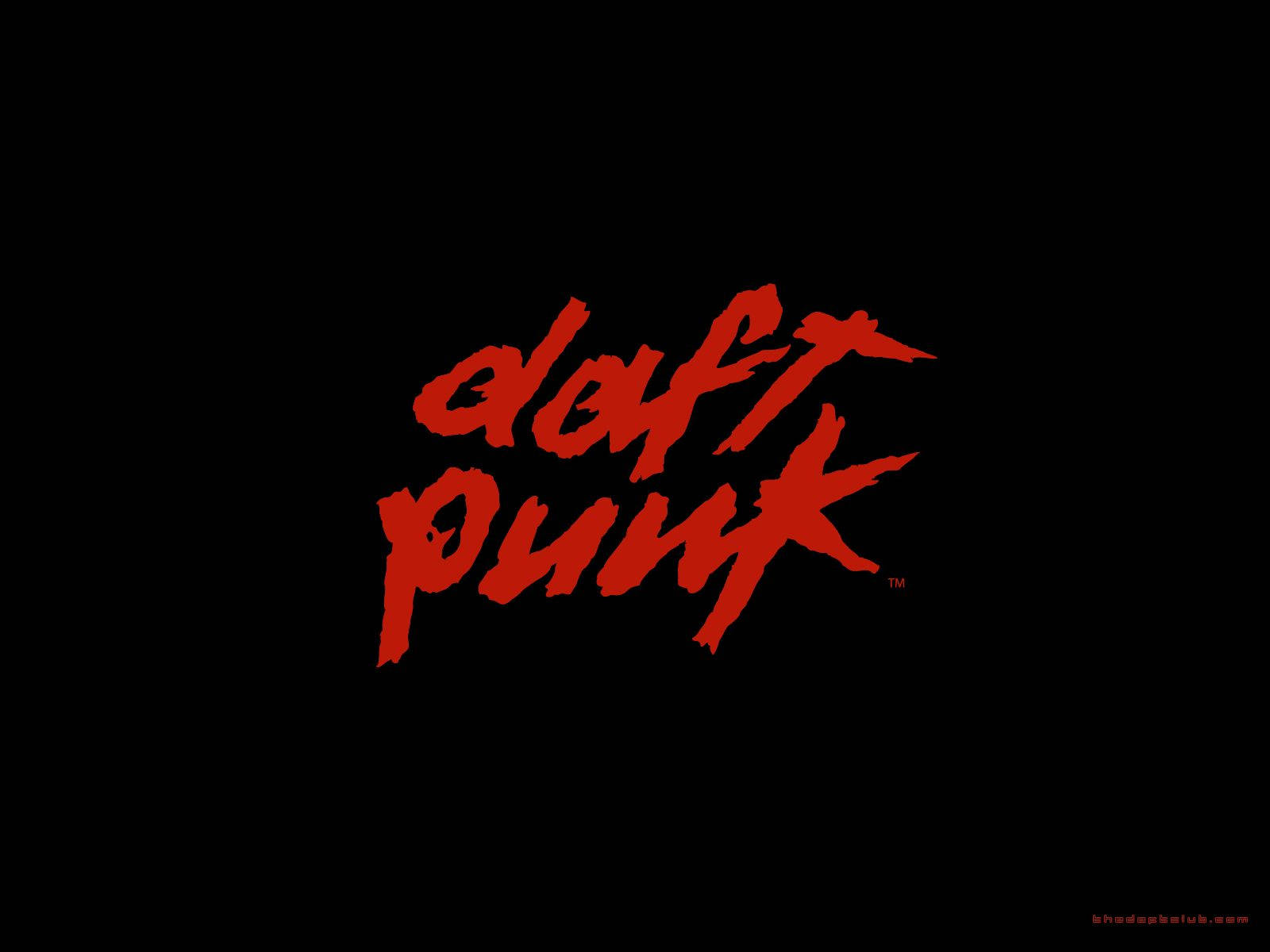 黑色背景上的紅色 Daft Punk 標誌