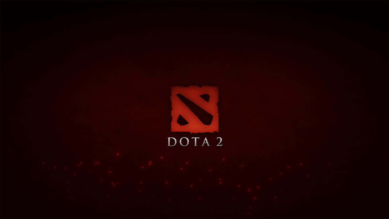 遠處薄霧的極簡主義風景 壁紙 — Dota 2 標誌在深色背景上發出火紅色的光芒，帶有微妙的粒子效果。