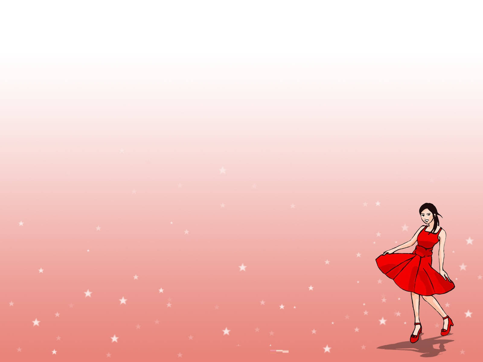 女孩穿紅裙在星空下旋轉