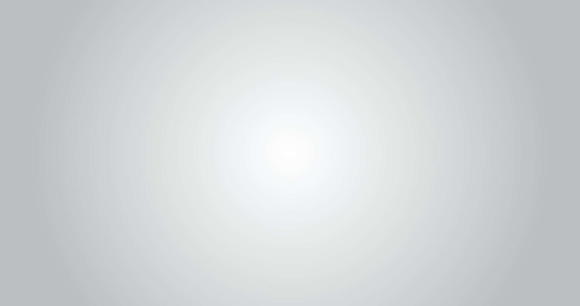 適合現代書桌的動感灰階漸層背景 壁紙 — 極簡漸變從明亮的中心擴散到柔和的灰色邊緣，營造出平靜的抽象光芒。