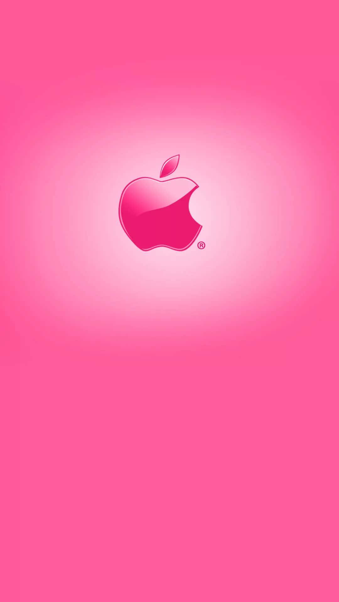 漸變粉紅色背景上的光澤粉紅色Apple標誌