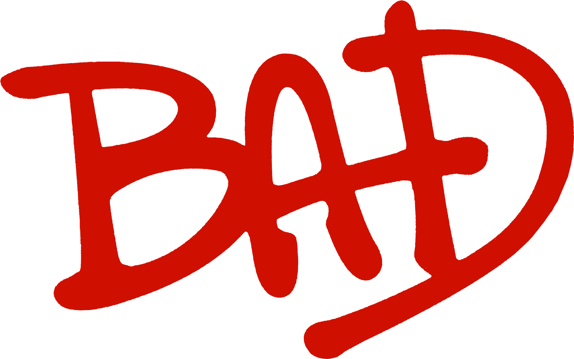邁克爾·傑克森《BAD》專輯標誌 壁紙 — 大膽的紅色塗鴉風格單詞BAD在 stark 黑色背景上脫穎而出。