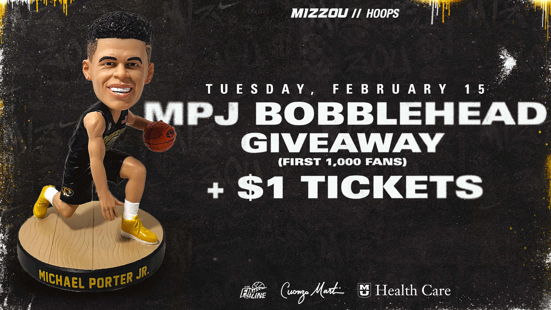 Michael Porter Jr. 搖頭公仔拿著籃球，用於贈品推廣。