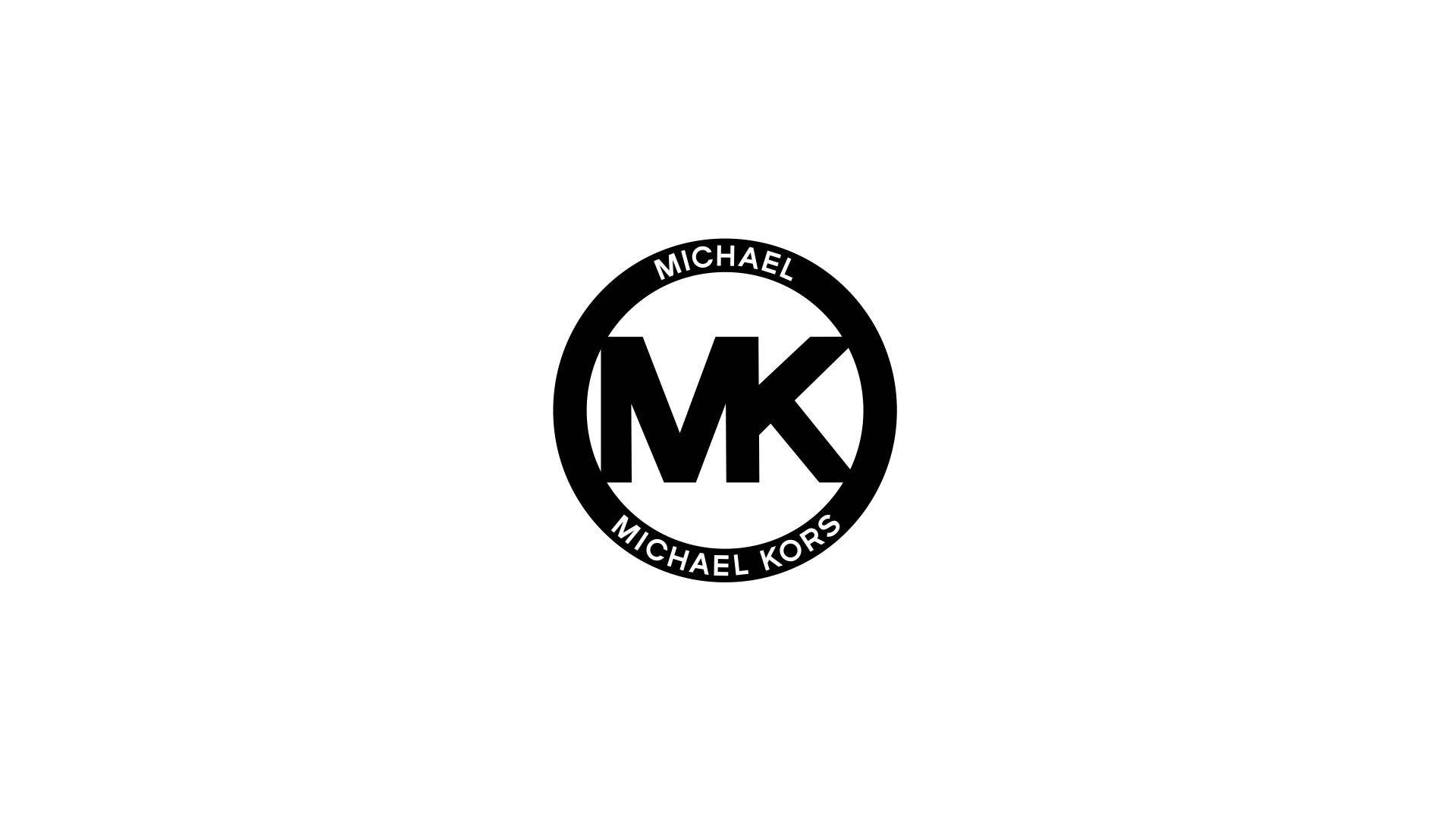 邁克高斯經典極簡標誌 壁紙 — 一個極簡的黑白Michael Kors標誌，居中放在純白背景上。