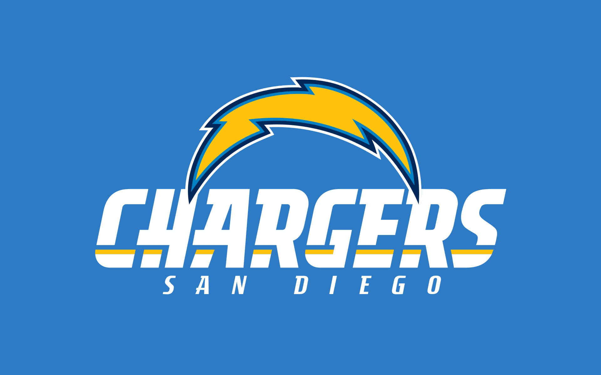 San Diego Chargers 球隊標誌，黃色閃電喺藍色背景上。