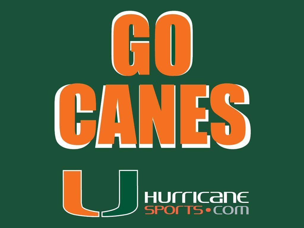邁阿密颶風隊體育標誌，附有口號「GO CANES」和網站