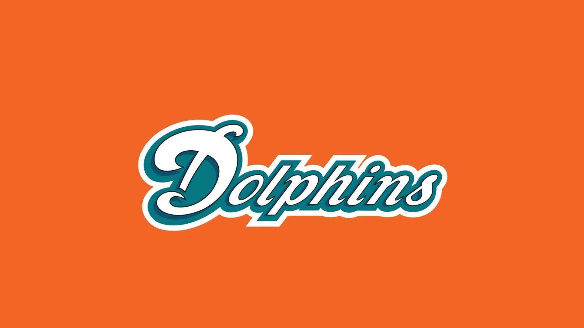 橙色背景上青綠色和白色的Dolphins球隊標誌 — 邁阿密海豚 GIF 壁紙