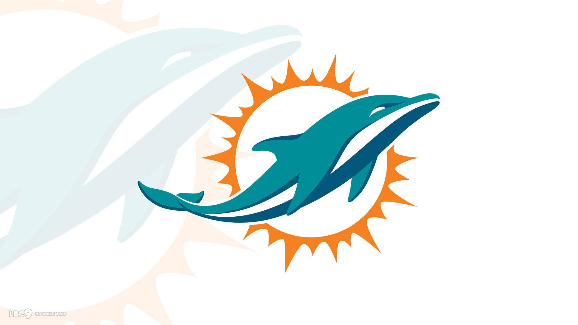 邁阿密海豚隊NFL球隊標誌，海豚跳過太陽爆發設計。 — 邁阿密海豚 GIF 壁紙