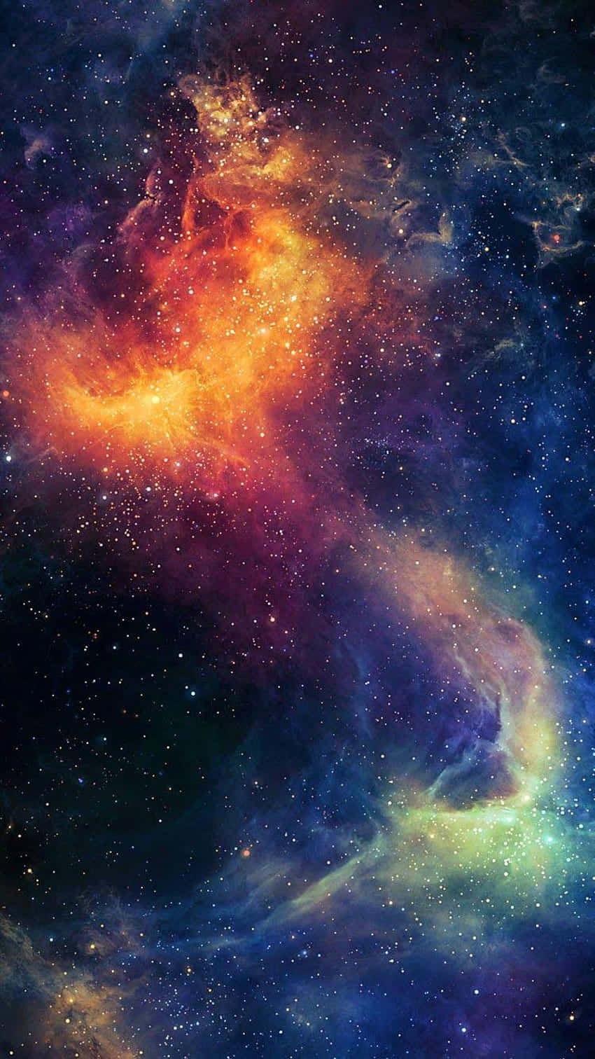 深空中帶有星星的彩色星雲