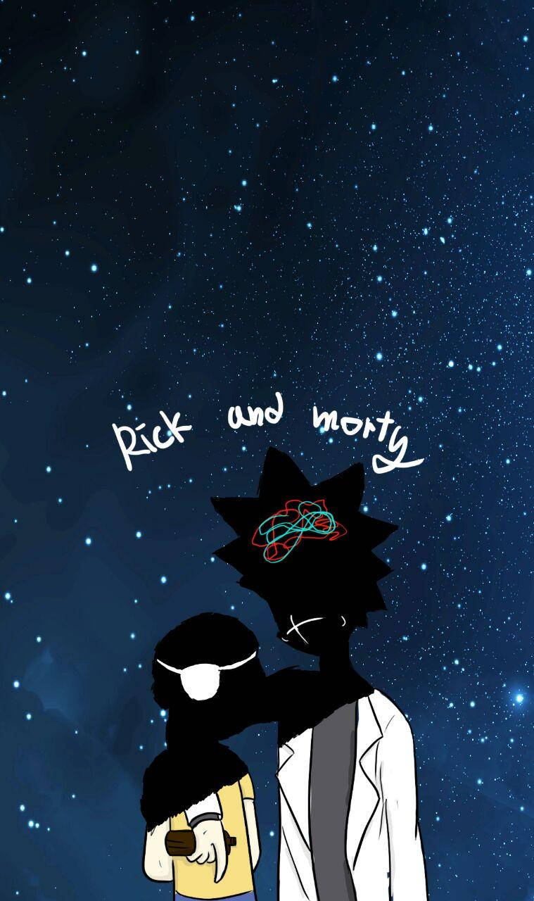 繁星點點的夜空下，瑞克和莫蒂的剪影與節目名稱文字。