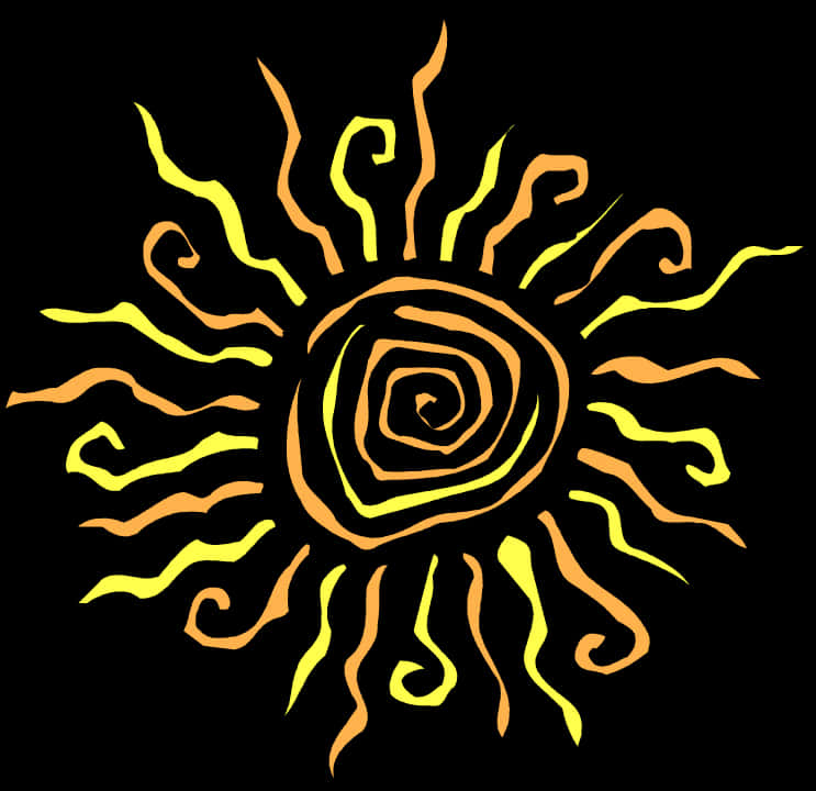 部落風格太陽插圖 壁紙
