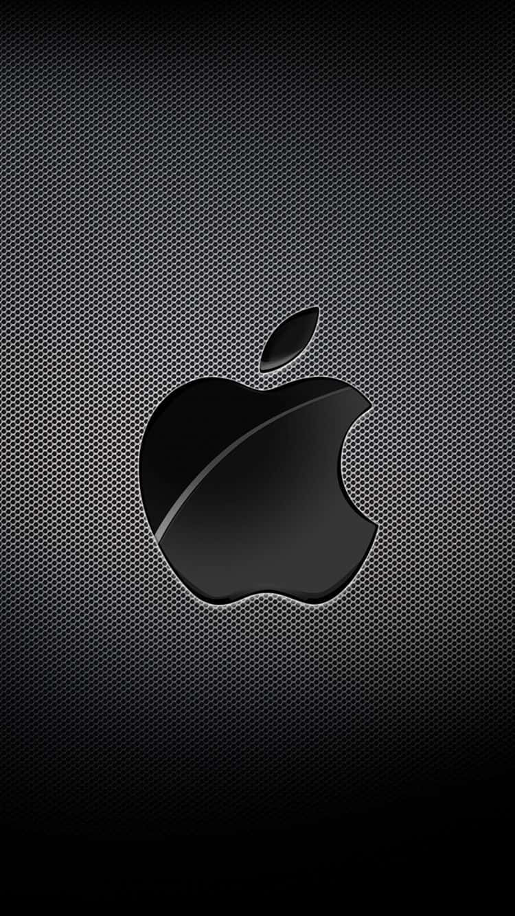 黑色Apple標誌在紋理網格背景上
