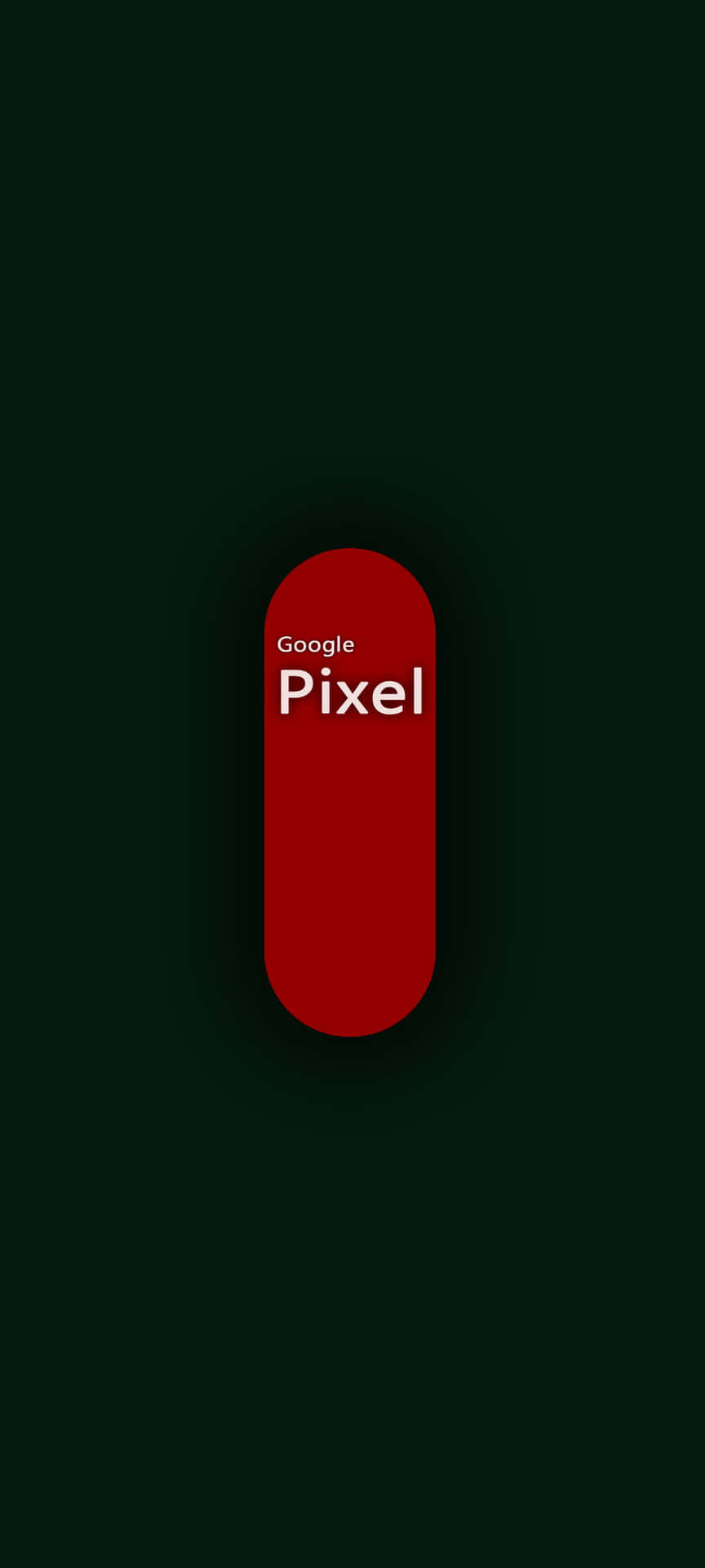 深綠色背景上的紅色橢圓形，帶有Google Pixel文字