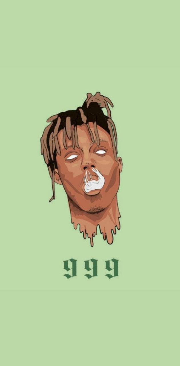 插圖肖像，一名鼻子冒煙的男子，下方有數字999。