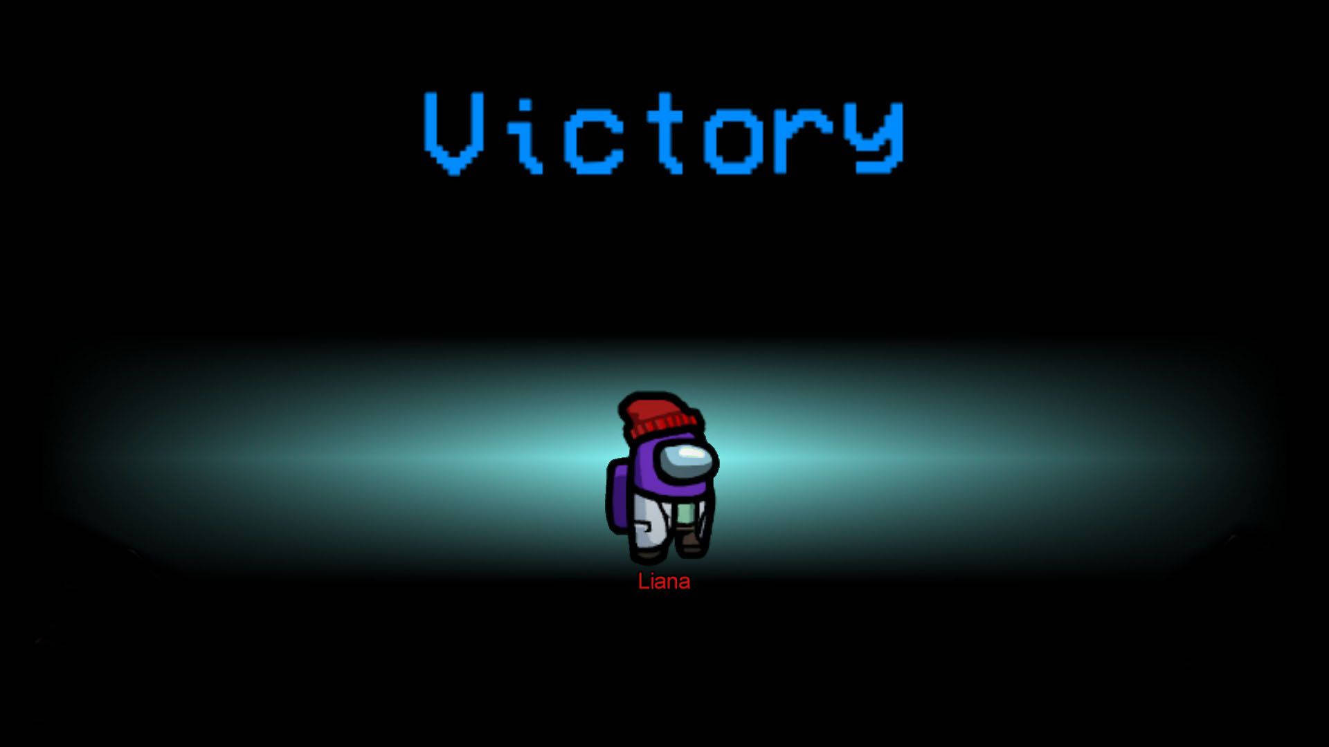 像素角色戴紅色無邊帽，在聚光燈下，上方有「Victory」文字。