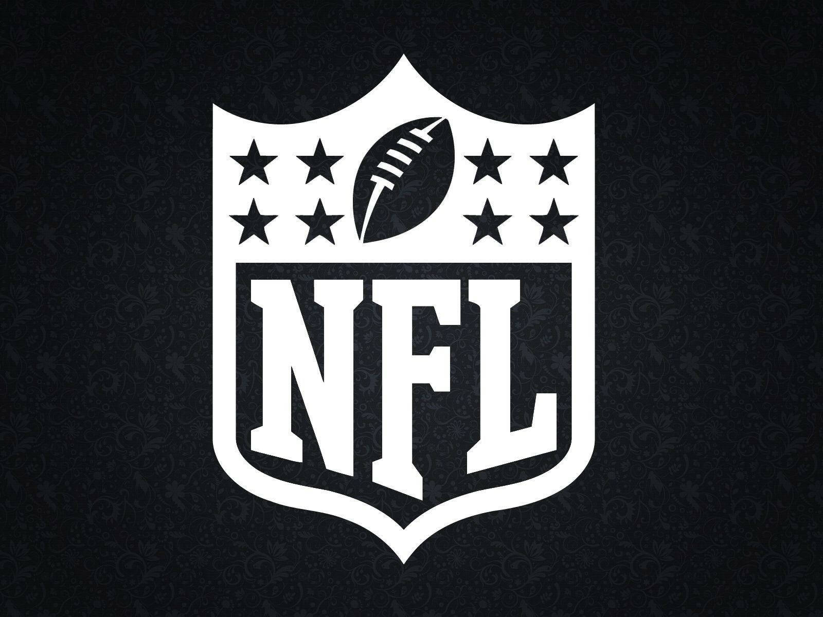 深色圖案背景上的NFL標誌