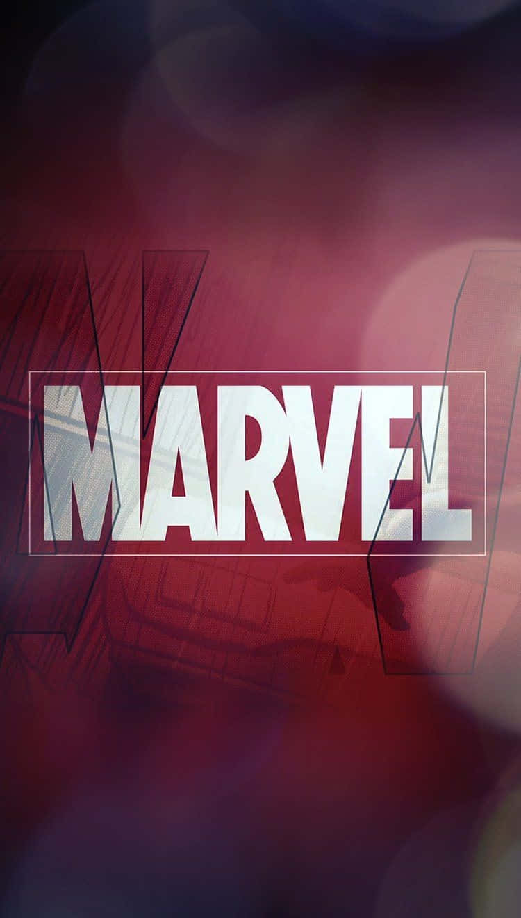 Marvel 標誌搭配漫畫線條，置於紅紫漸變背景上