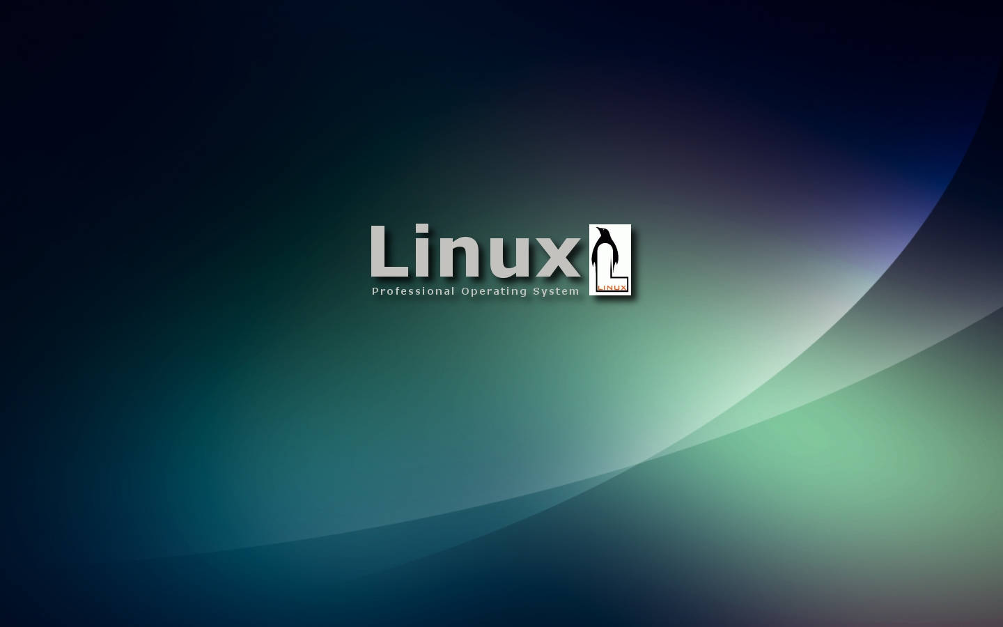 Linux 專業操作系統標誌在漸變背景上