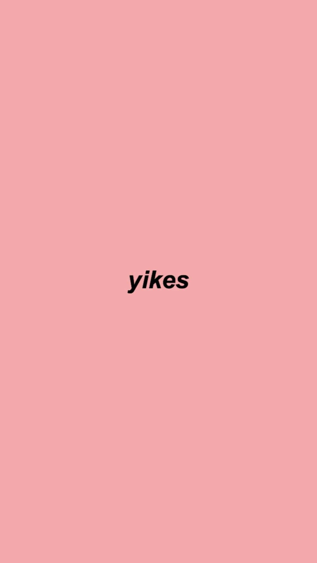 純色粉紅色背景上顯示粗體黑色文字 yikes。