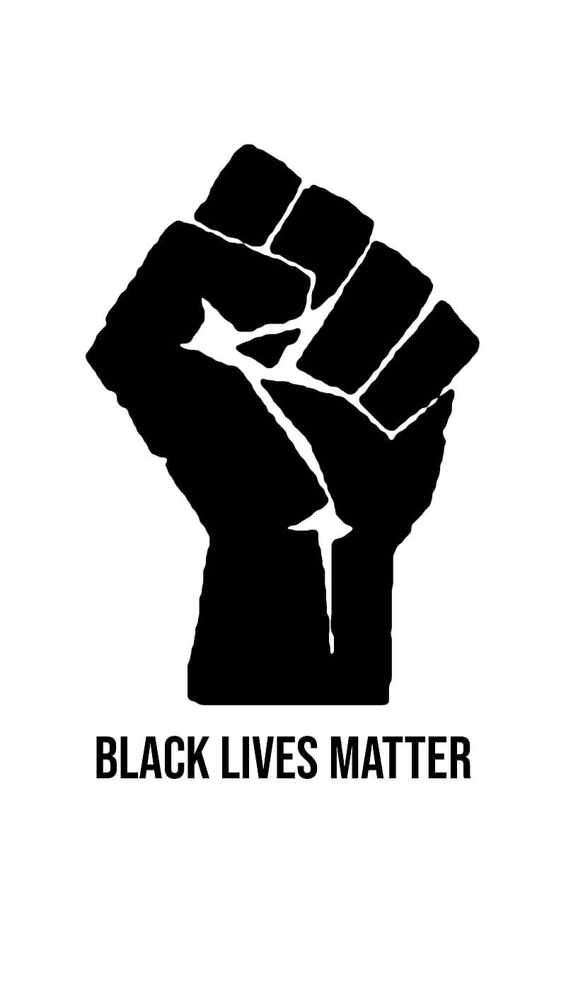 黑色舉起拳頭符號，帶有 'BLACK LIVES MATTER' 文字。