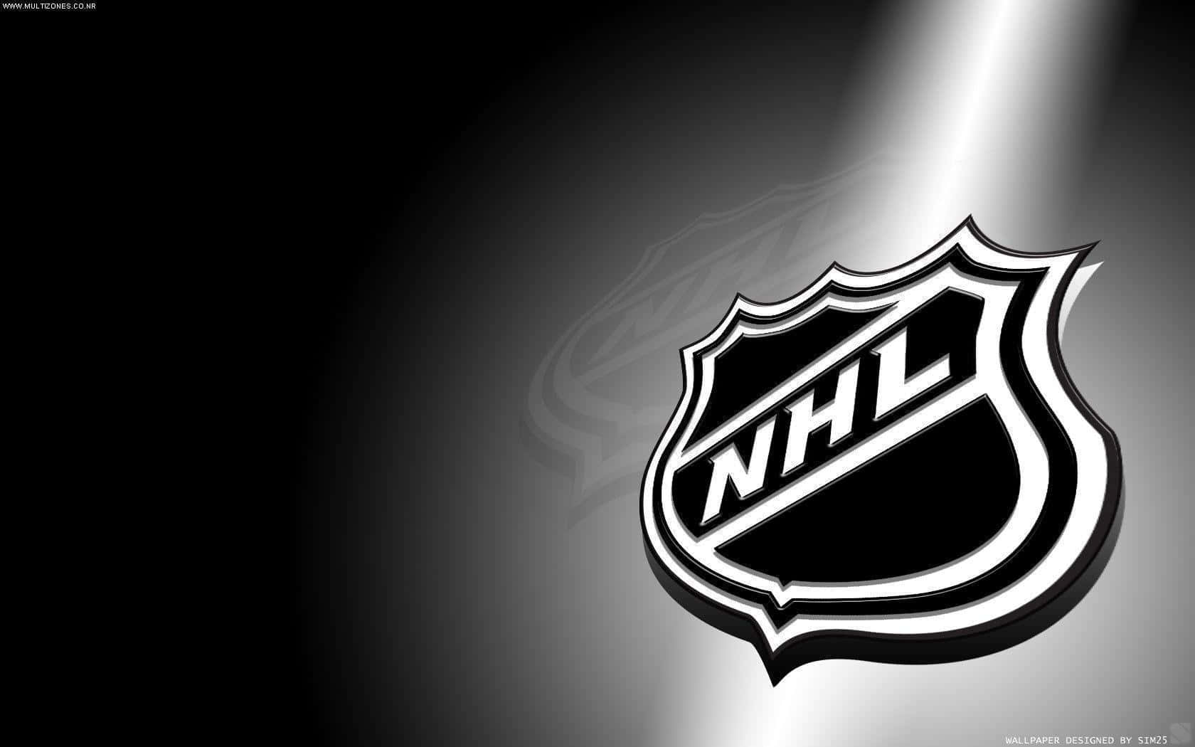 NHL標誌在深色背景上被聚光燈突出顯示。
