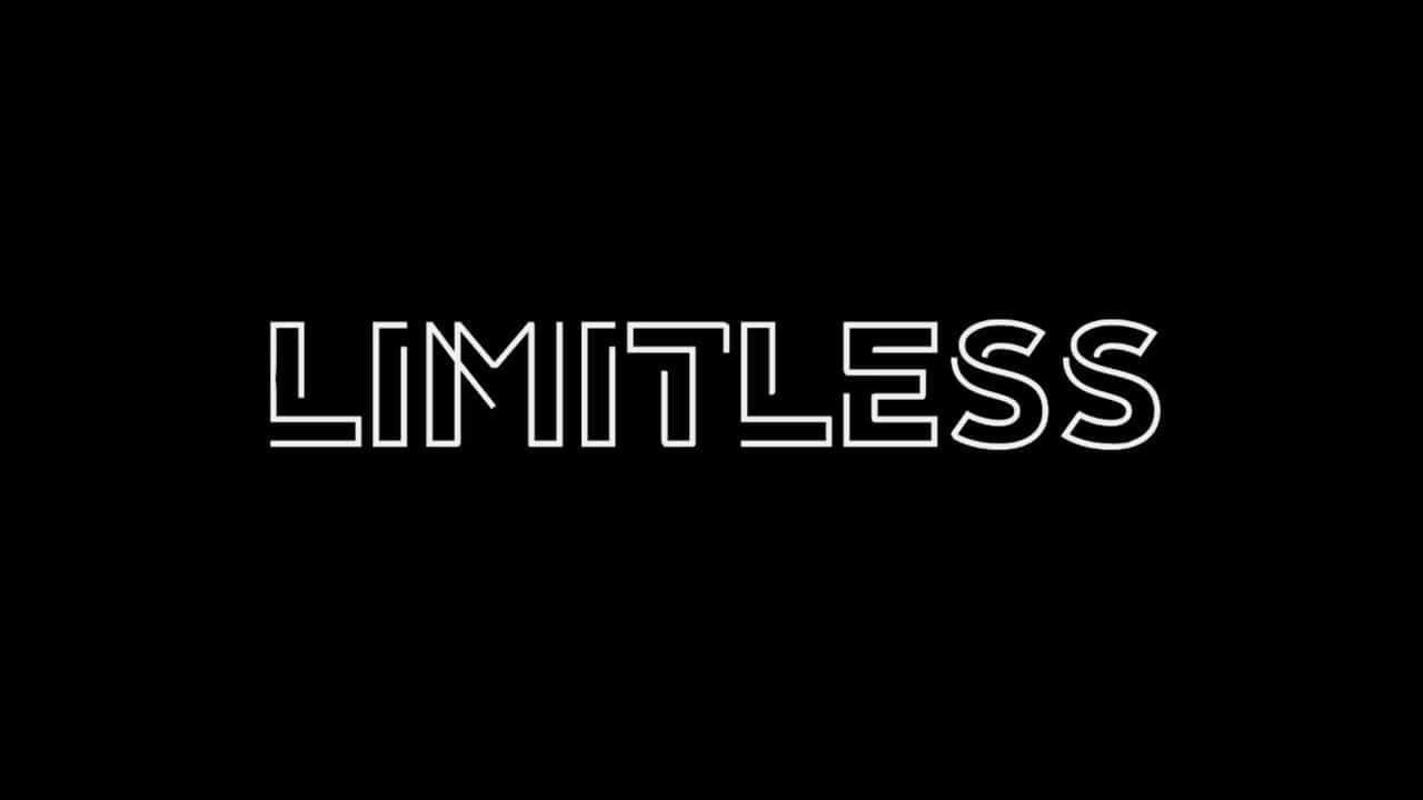 在黑色背景上以白色輪廓字母拼寫的單詞 limitless。