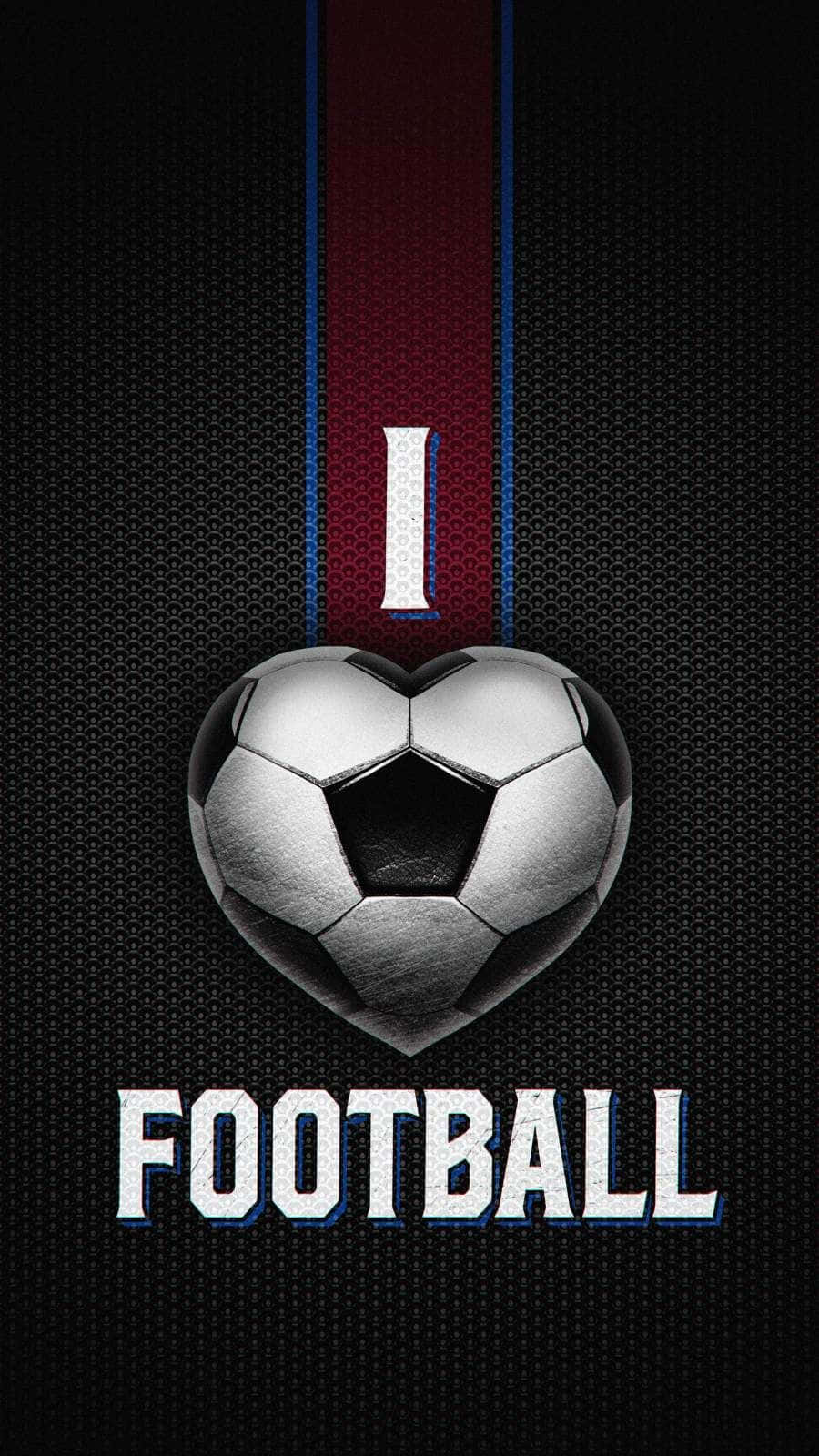 心形足球掛著，附有I love football文字