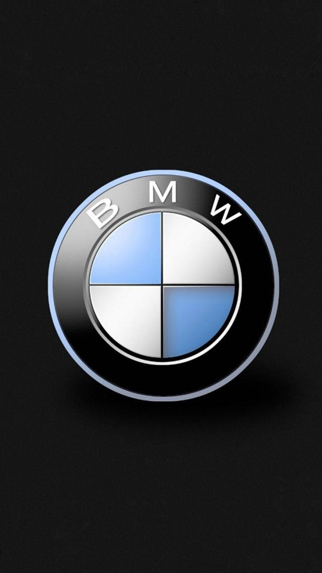 黑色背景上帶有藍色和白色四分之一圓的BMW標誌
