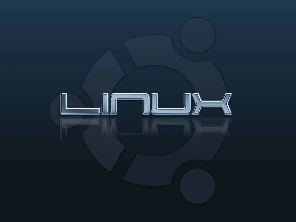 Linux操作系統標誌，帶有齒輪符號，深色背景