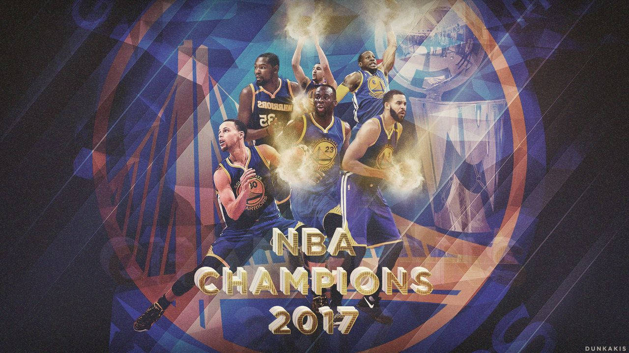 金州勇士NBA冠軍2017年以發光效果慶祝。