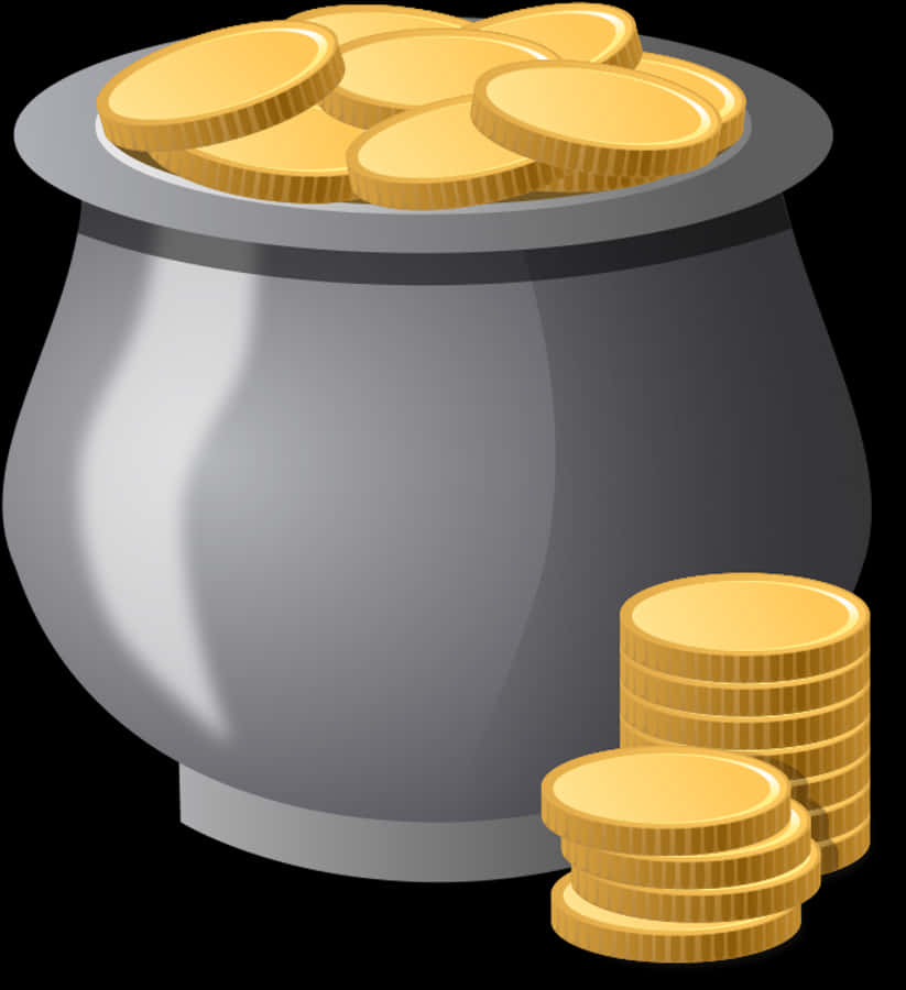 金幣聚寶盆向量圖 壁紙