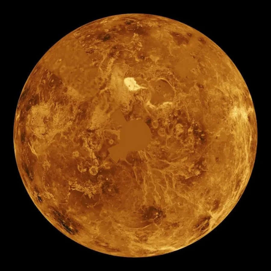 Mercury 桌布 壁紙 — 金星嘅特寫視圖，喺太空嘅黑暗中發出金色光芒，揭示其紋理表面。