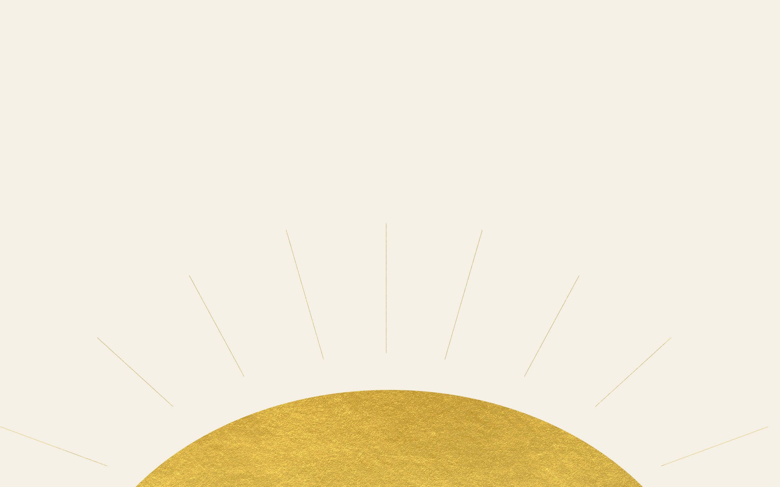 金箔太陽在白色背景 壁紙 — 一個極簡風格的金色太陽爆發，帶有細膩光線，在柔和的奶油色背景上浮現。