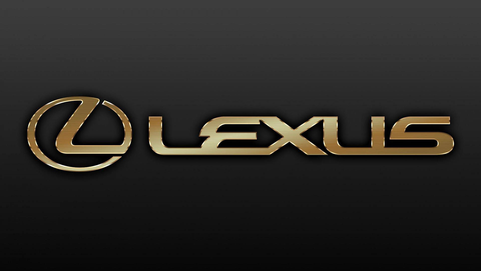 黑色漸變背景上的金色Lexus標誌