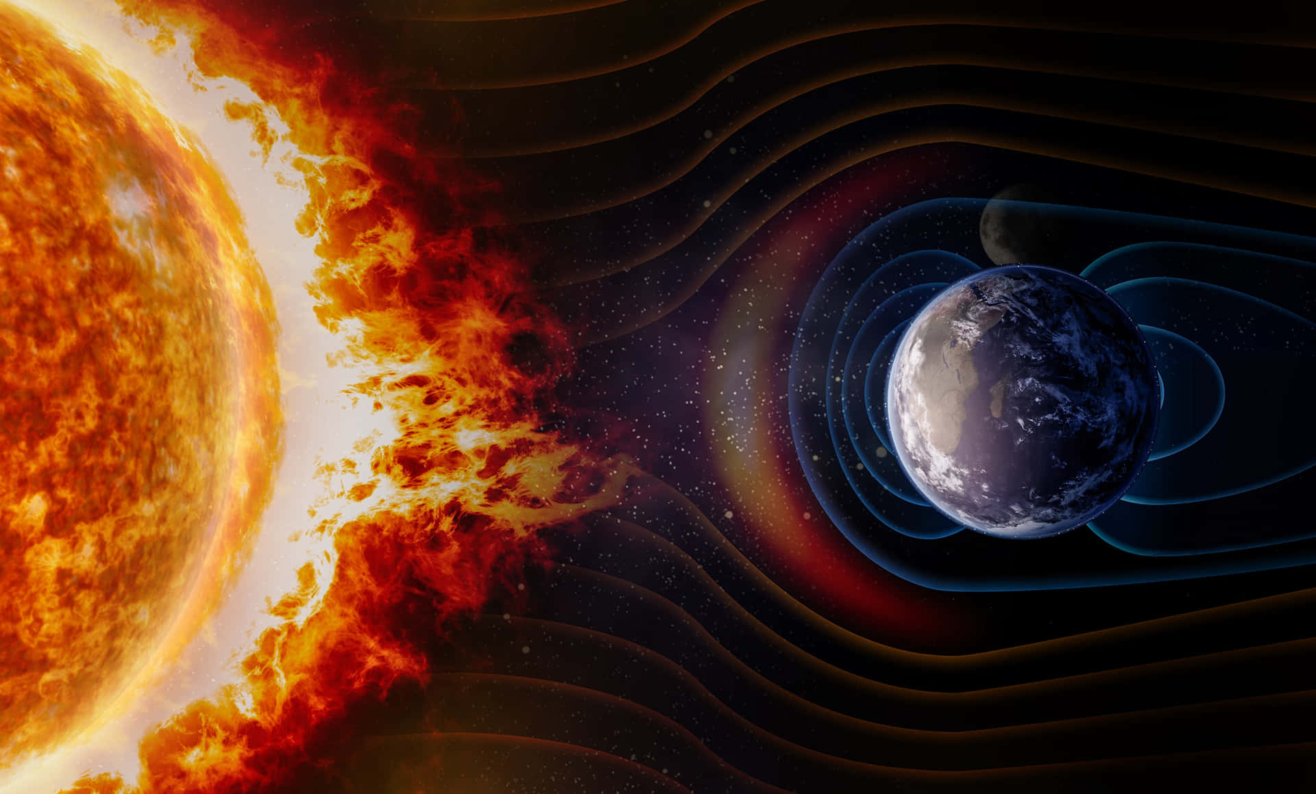 太陽耀斑影響太空中地球的磁場