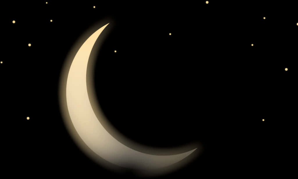 金色彎月夜空 壁紙