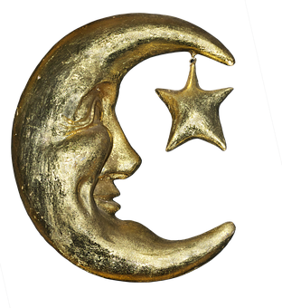 金色新月與星星 壁紙