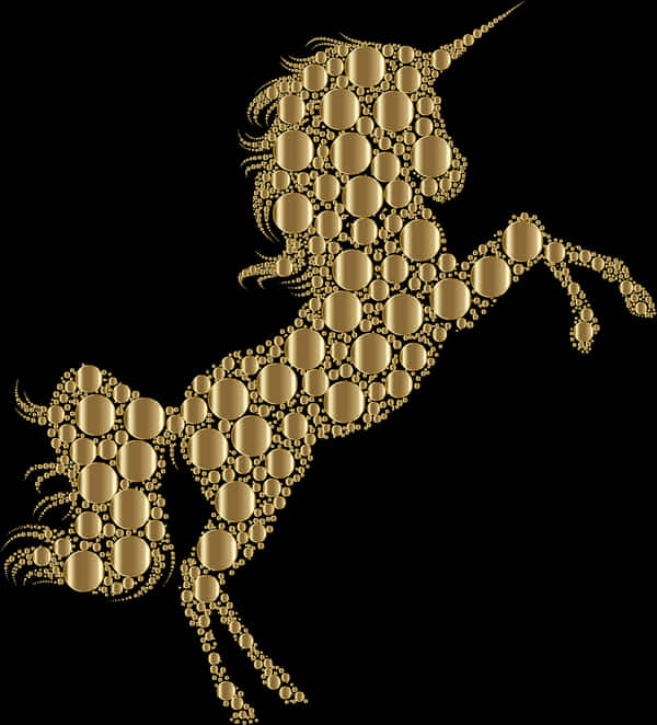 金色獨角獸馬賽克 壁紙