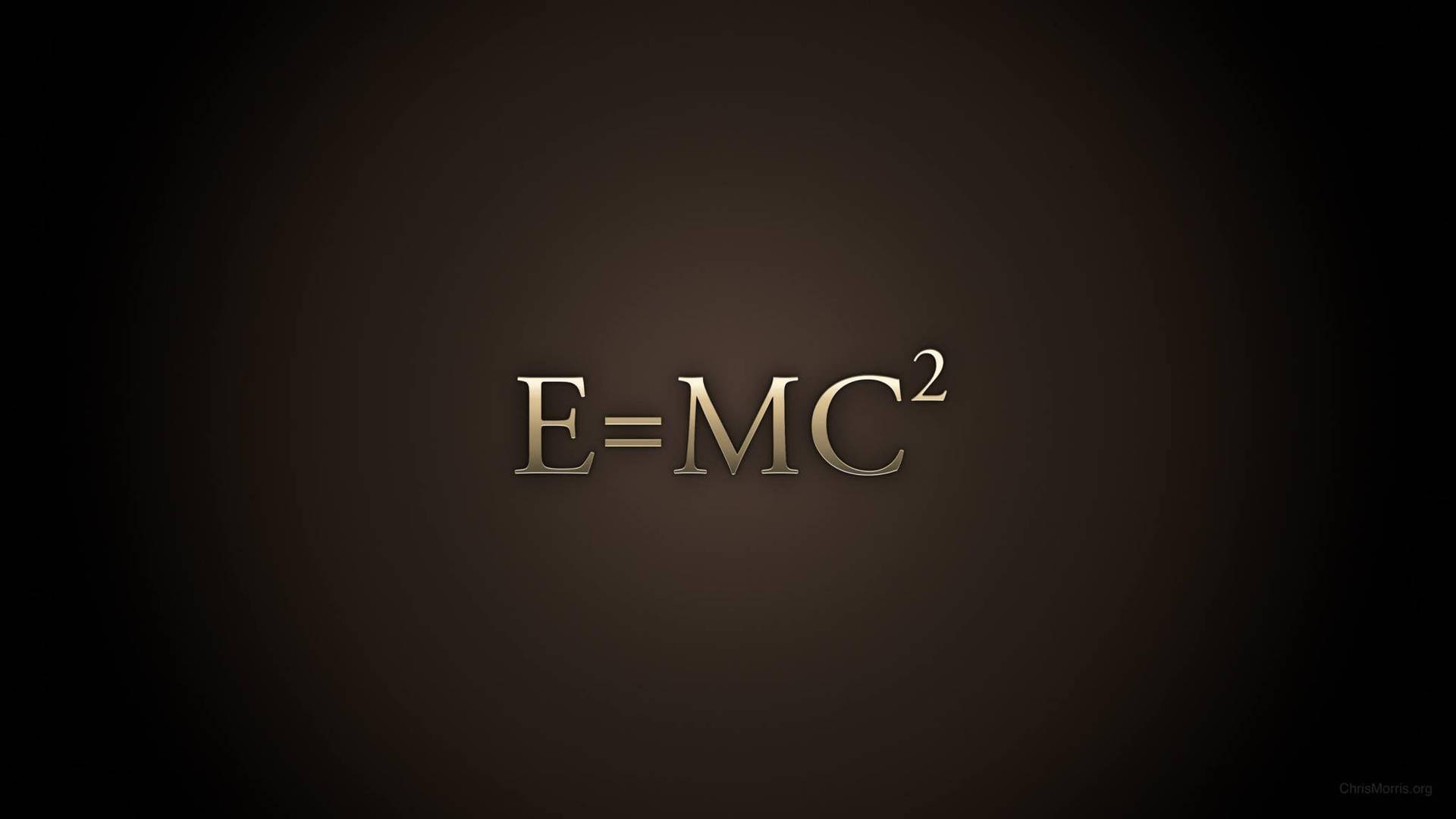 深色漸變背景上的金色E=MC²公式