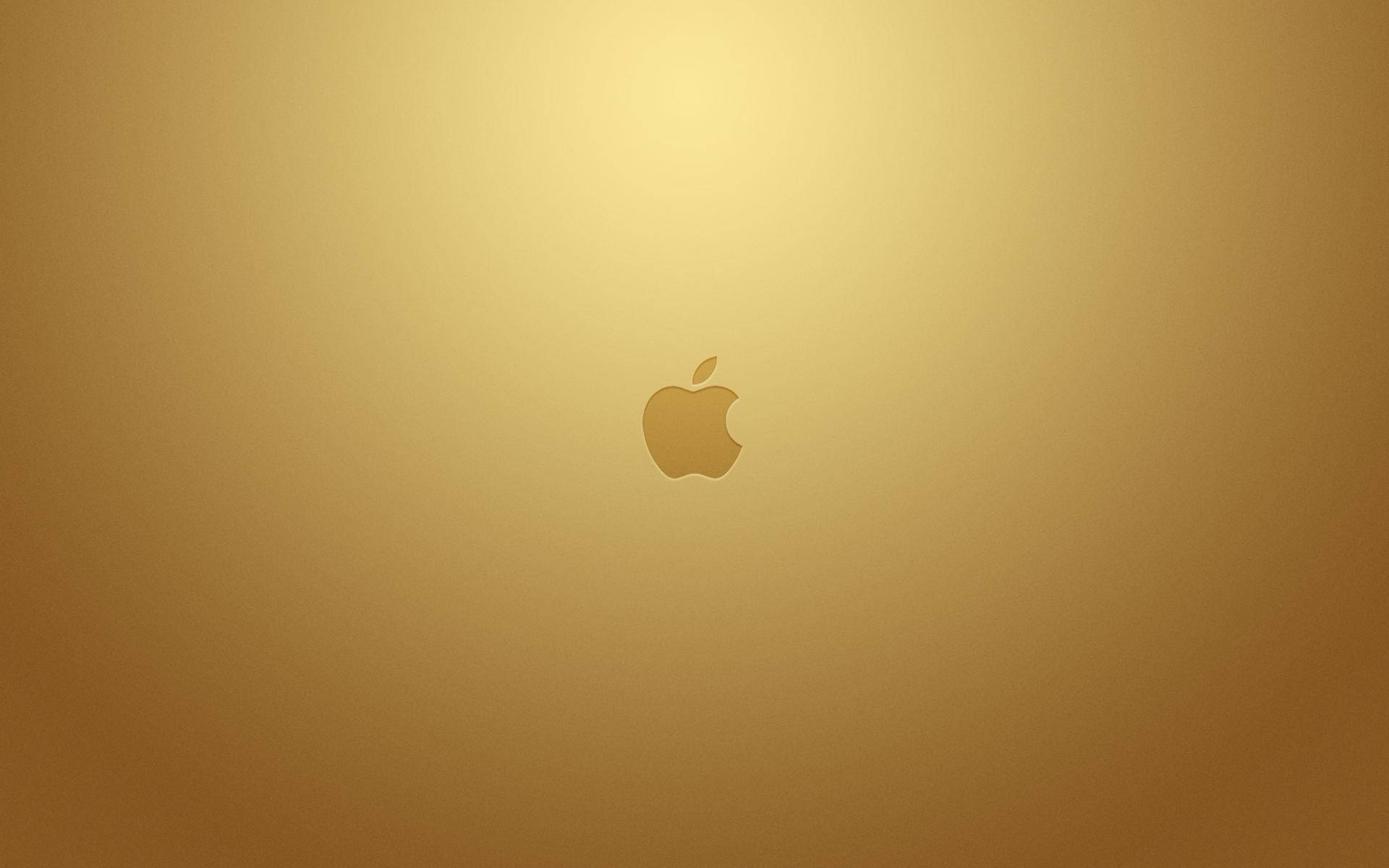 金色Apple標誌居中於漸變金色背景